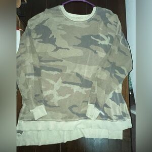 Camouflage Oversized Long Sleeve Shirt